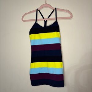 Lululemon Athletica Striped Tank Top - Blue, Yellow, Burgundy